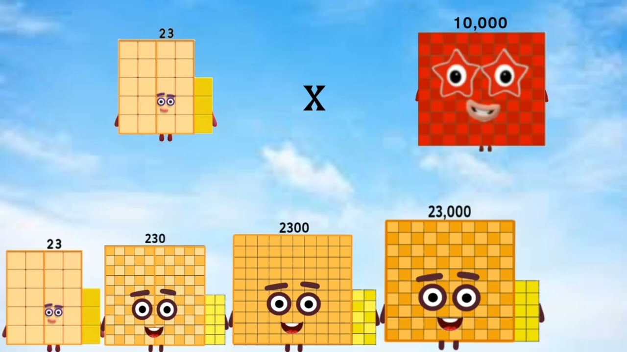 Numberblocks 23 times Table starting from multiples of 1 to 10,000,000 (New Video)