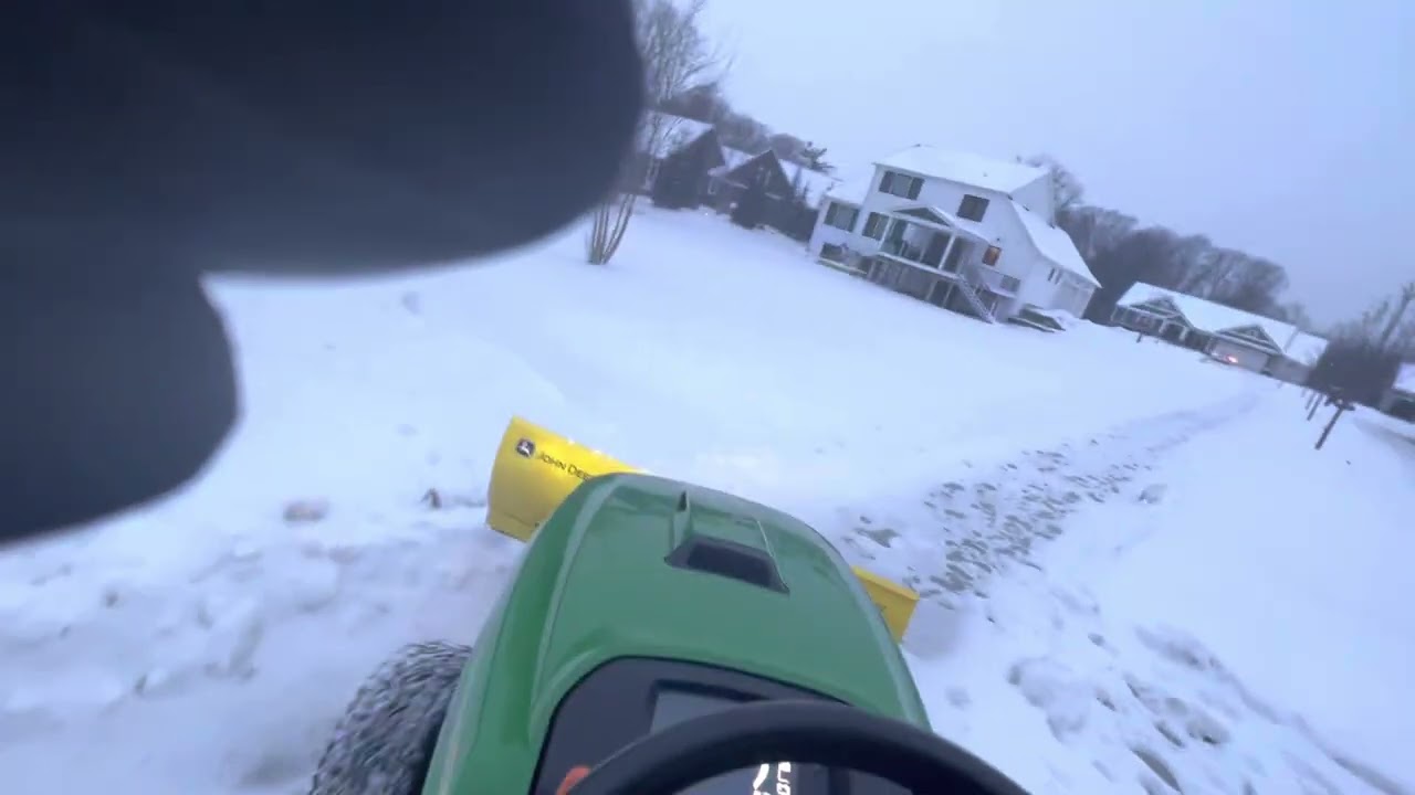 John Deere X739 Plowing Snow