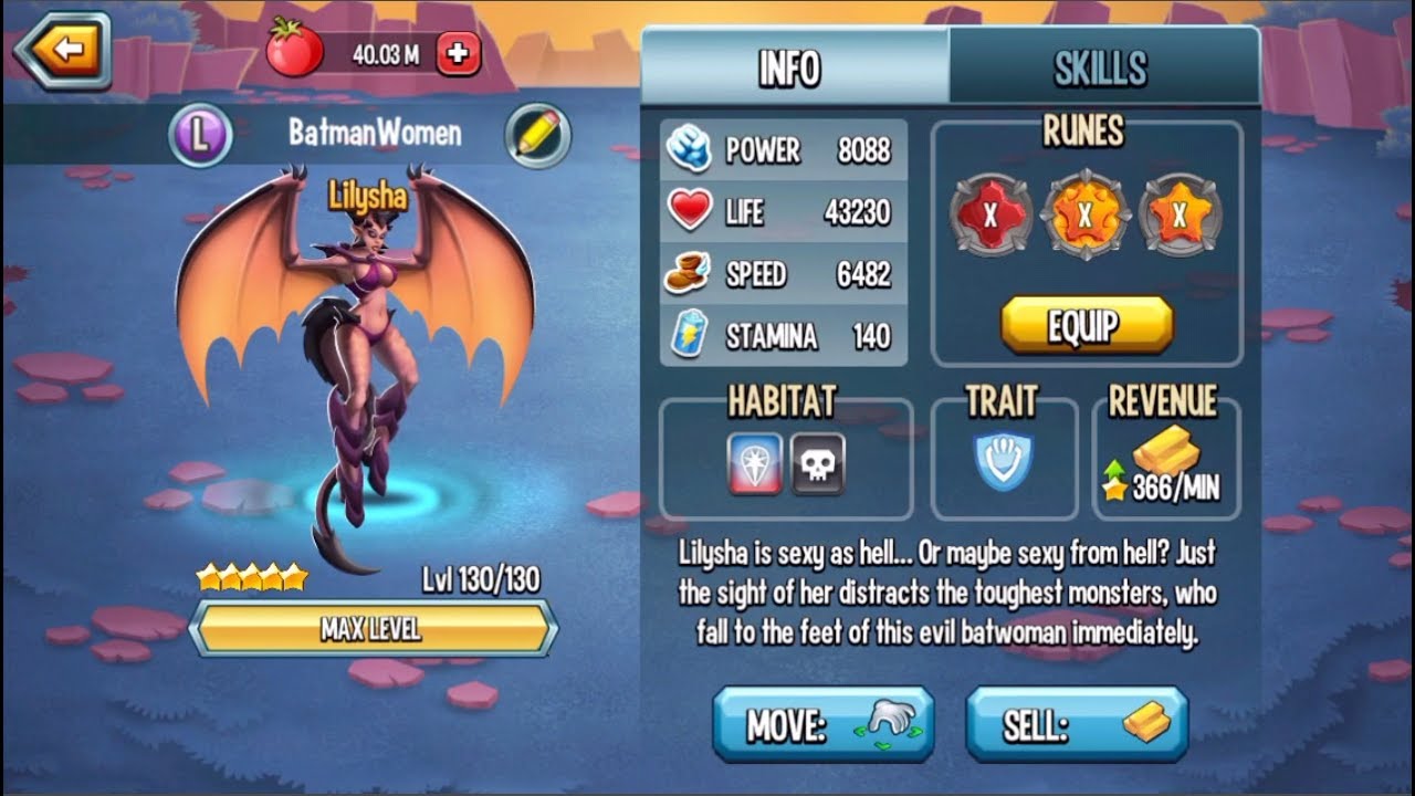 Monster Legends - Lilysha level 1-130 combat arena review - Super possession