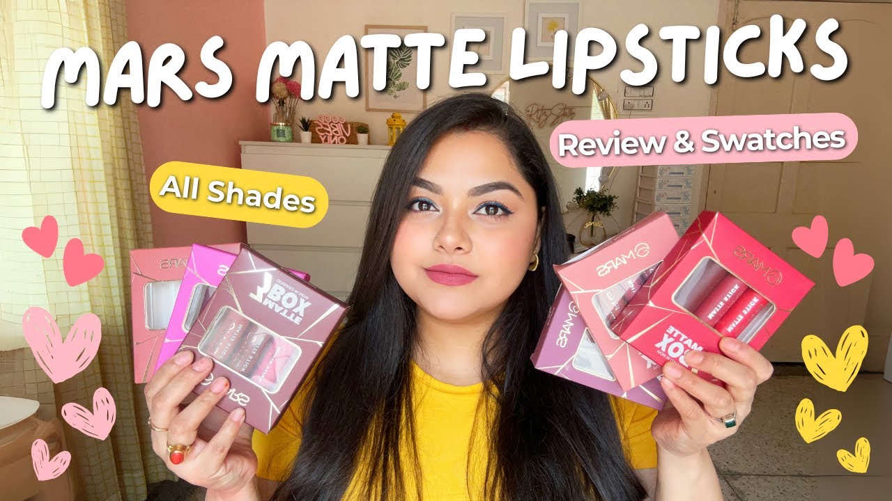 Mars Matte Lipstick Box Sets  Review and Swatches 😍| All Shades💄 #marscosmetics #lipstick #swatches