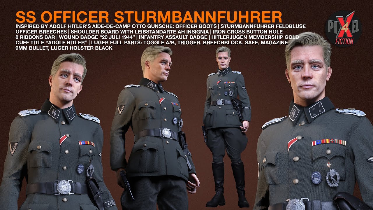 SS Sturmbannfuhrer Complete Outfit for Reallusion Character Creator
