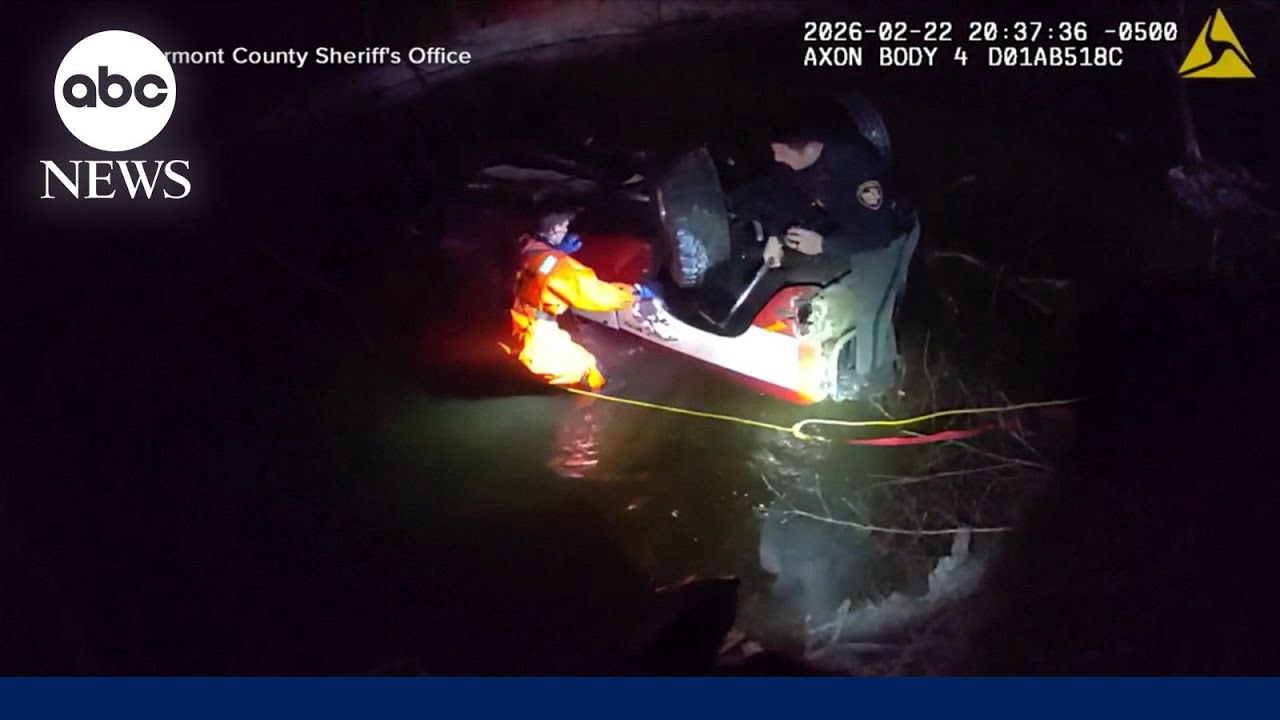 Firefighters rescue woman from sinking car