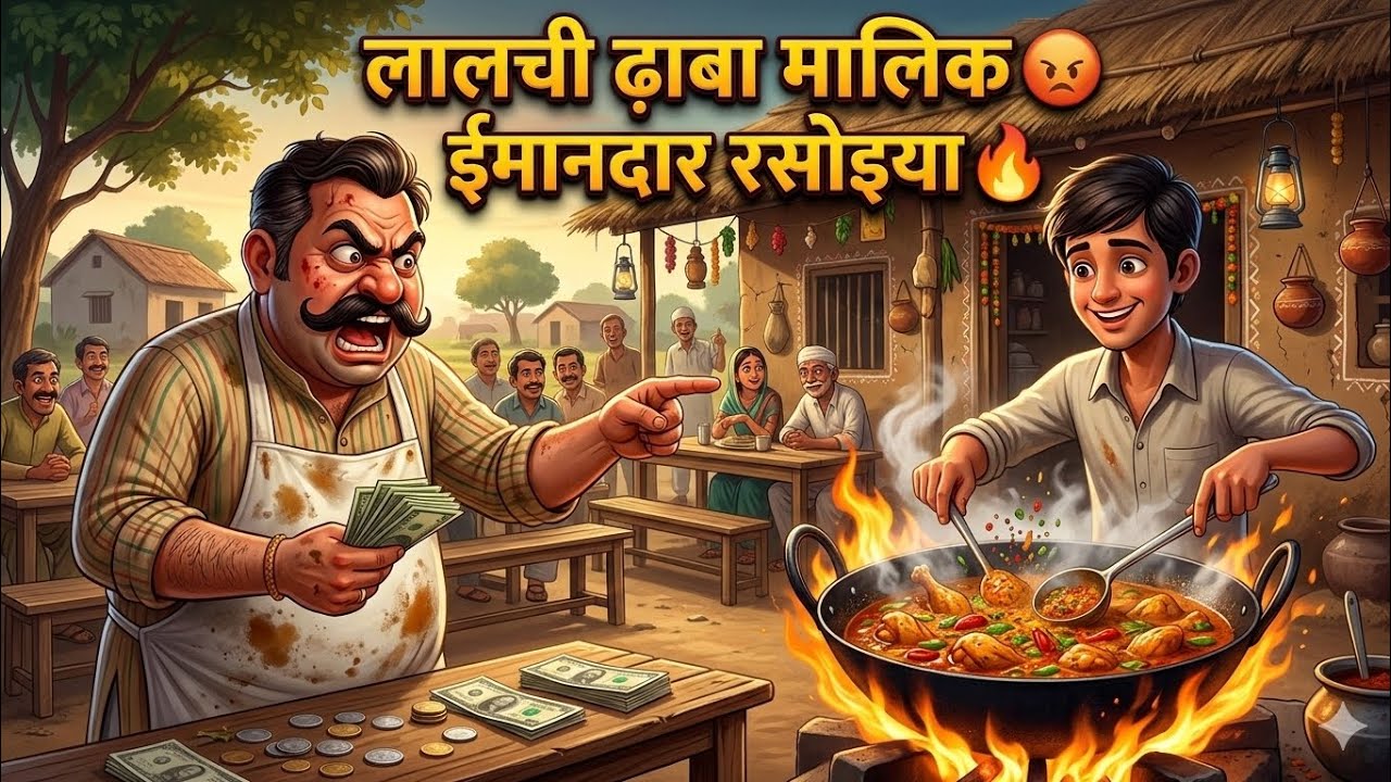 गरीब रसोइए ने खोला नया ढाबा 😱 लालची ढाबा मालिक की साजिश का हुआ पर्दाफाश | Moral Story