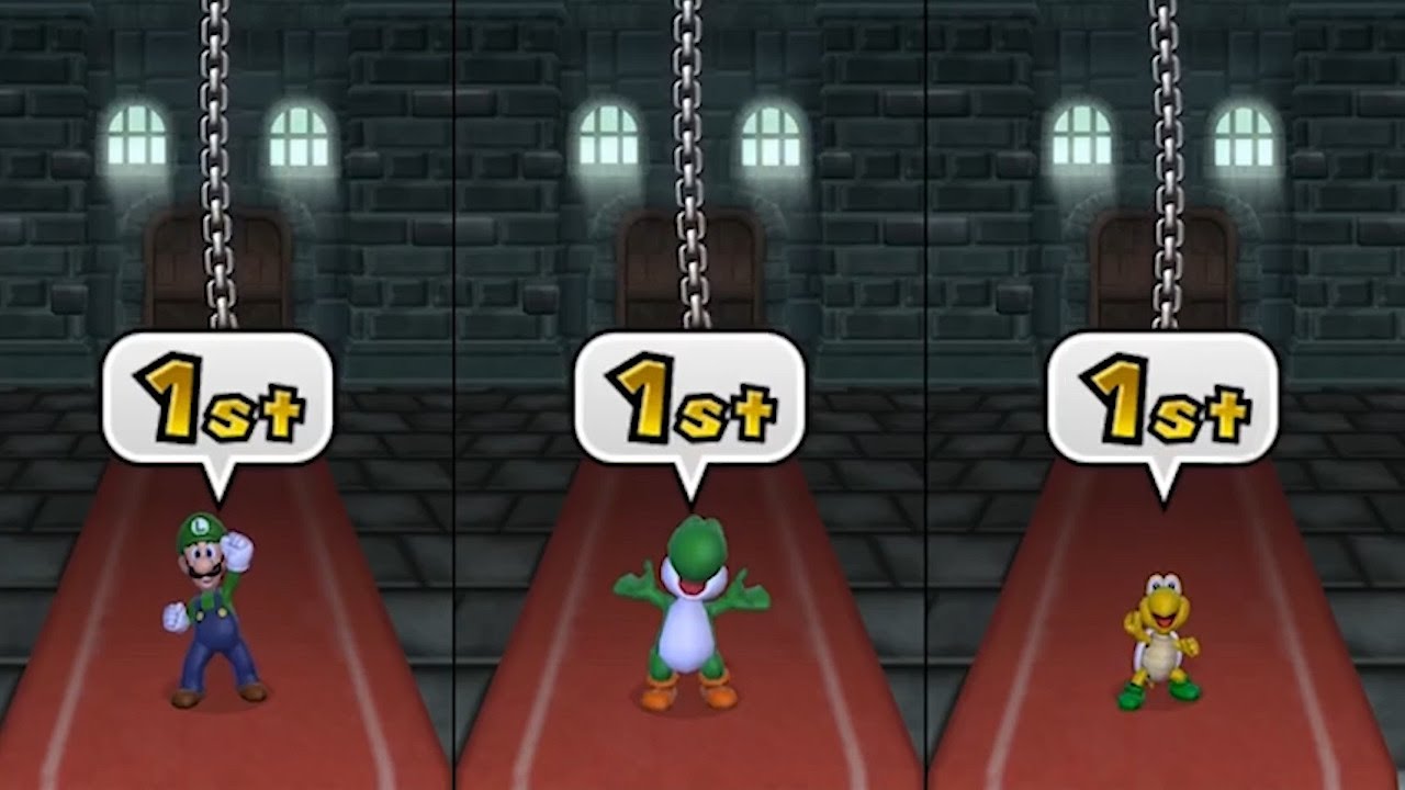 Mario Party 9 MiniGames - Mario VS Luigi VS Yoshi vs Koopa (Master CPU)