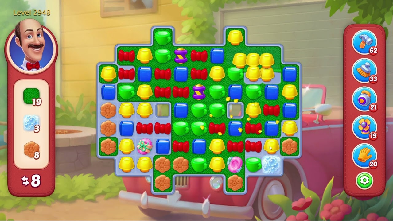 Homescapes Level 2948 - 18 Moves - No Boosters