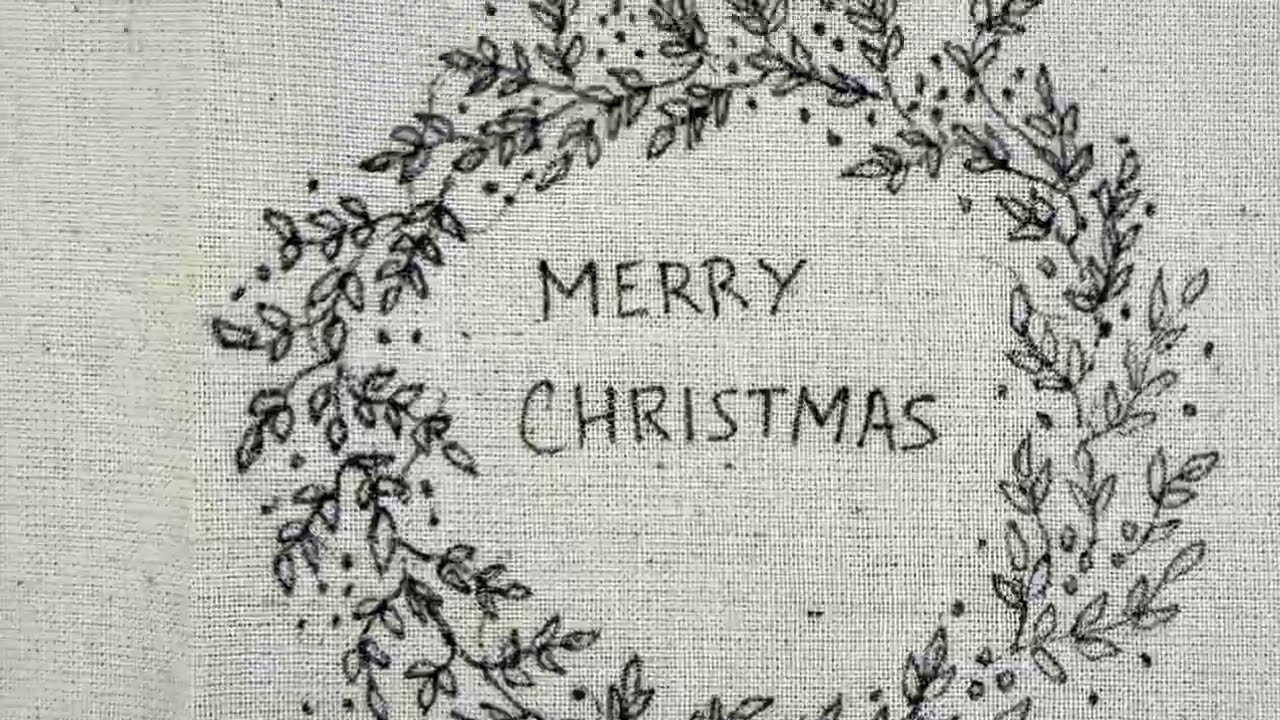 CHRISTMAS WREATH EMBROIDERY PATTERN || #christmasembroidery #christmasdecor 