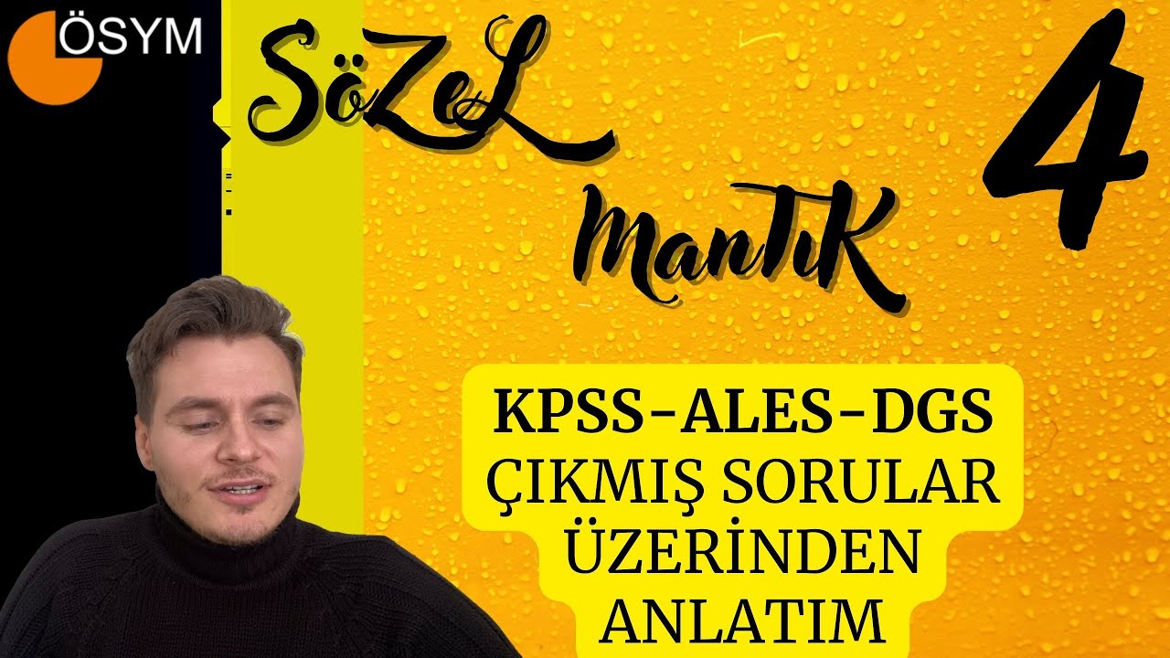 2024 SÖZEL MANTIK ÖĞRETİCİ SORU ÇÖZÜMÜ ALES 2018-3 | DGS | KPSS