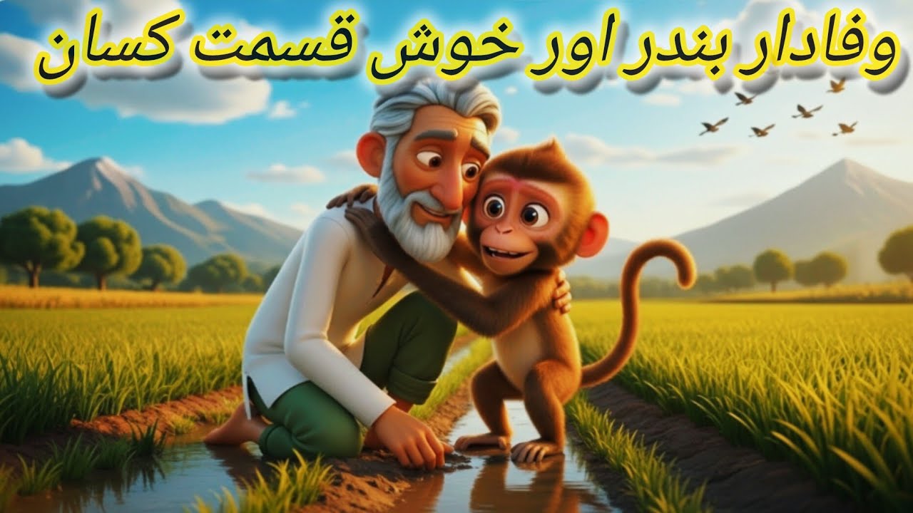 وفادار بندر اور خوش قسمت کسان | سبق آموز کہانی | بچوں کی اخلاقی کہانی