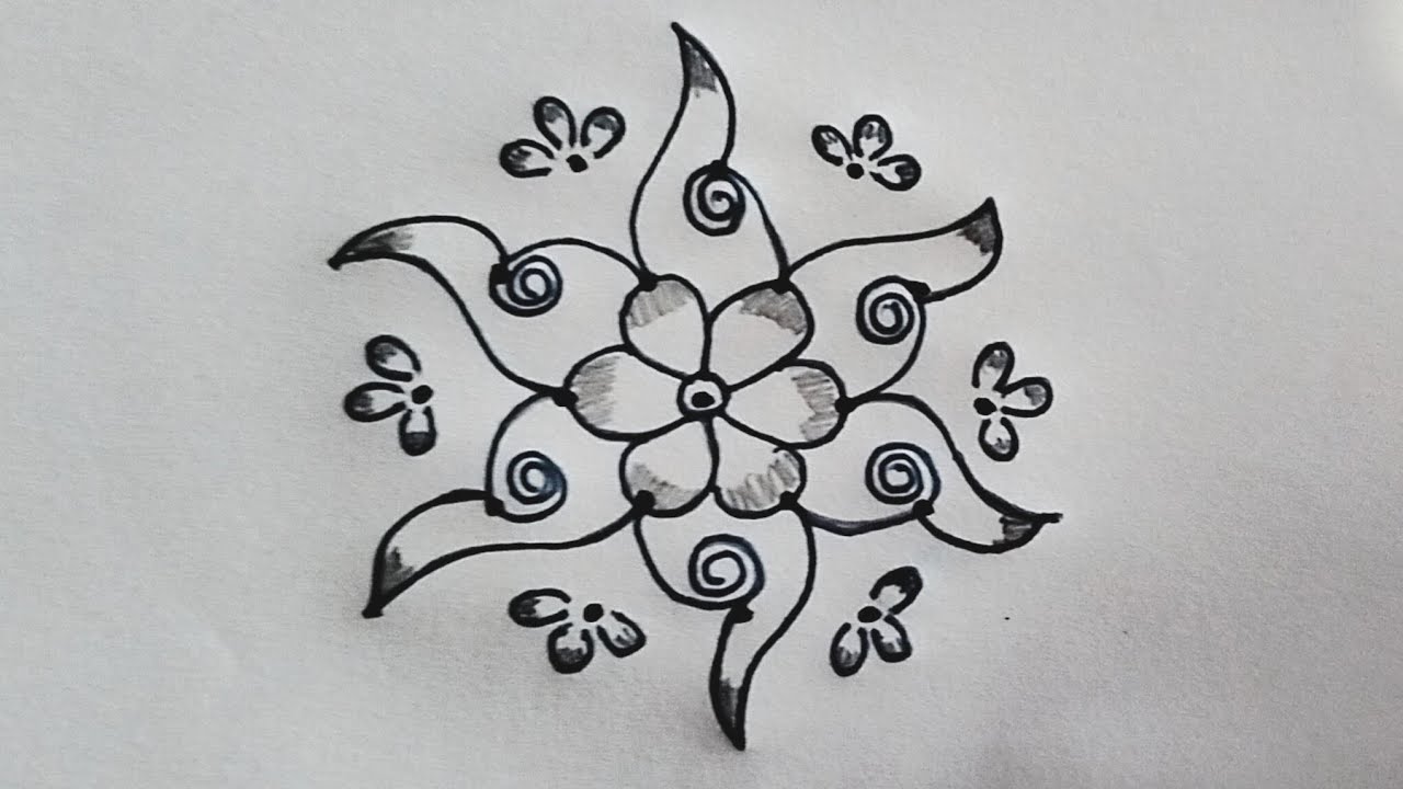 5*3 beautiful Rangoli design #easy and simple rangoli design #viralshortvideo