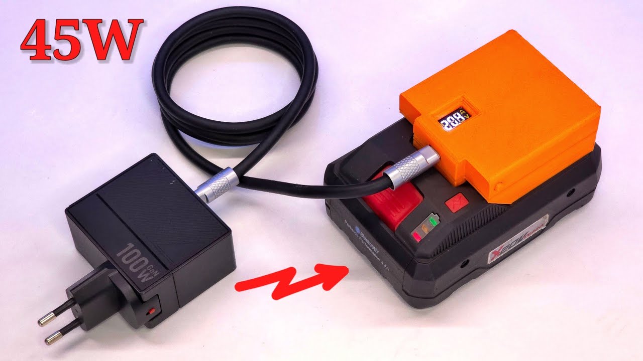 Recharge the PARKSIDE Batteries with a Phone Charger and use them as a 45W Power Bank