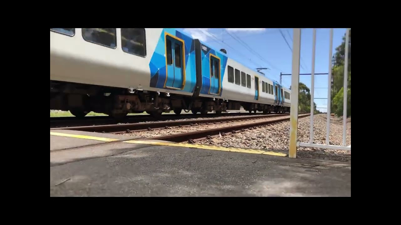 Melbourne Metro trains at Coleman Parade level crossing. 