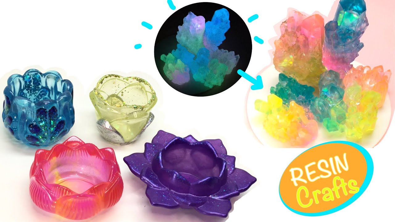 Resin crafts- Glow in the dark Crystals- Candle Holders- Funshowcase