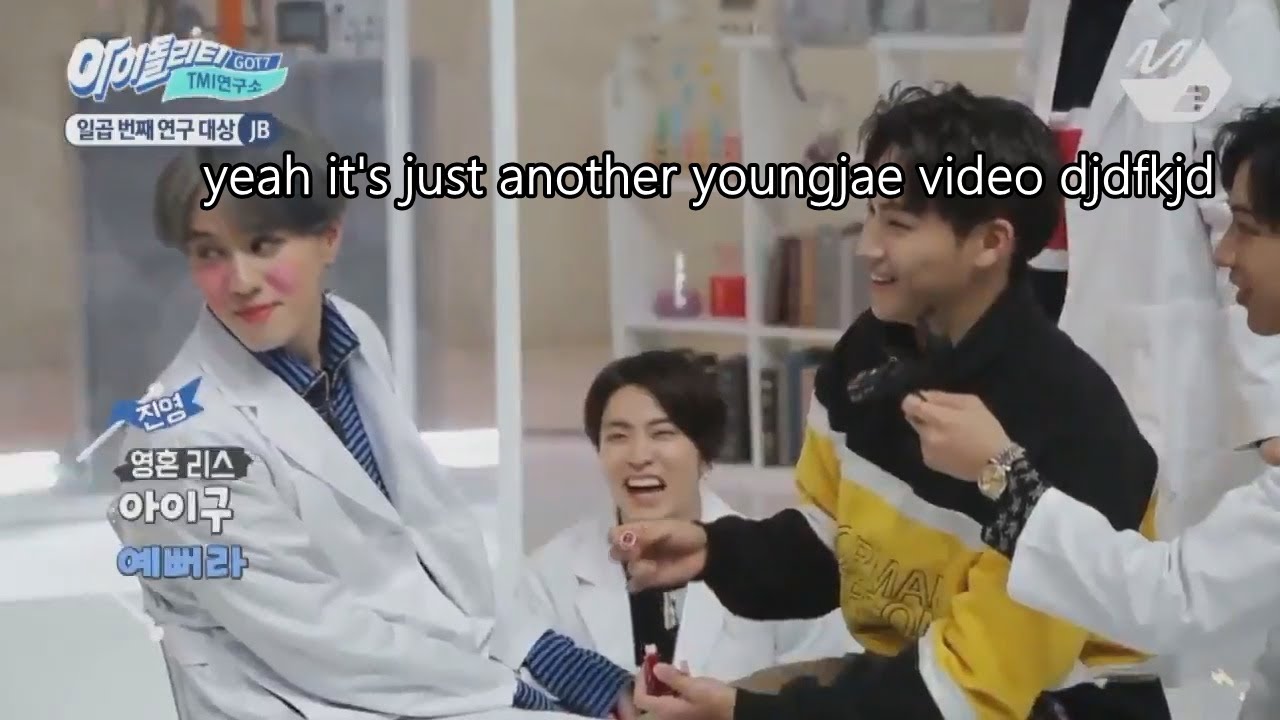another video of youngjae laughing but this time for 6 minutes