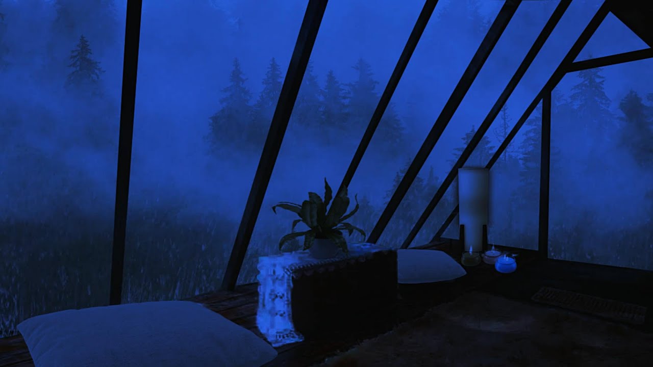 Window Rain and Thunderstorm for Sleep &ndash; Relaxing 12-Hour Ambience from a Quiet Room