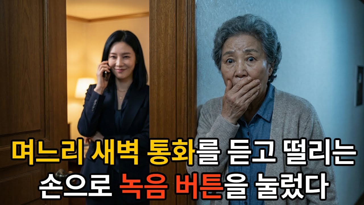 며느리에게 삼십억 준 시어머니, 새벽에 들은 친정 통화 내용이…