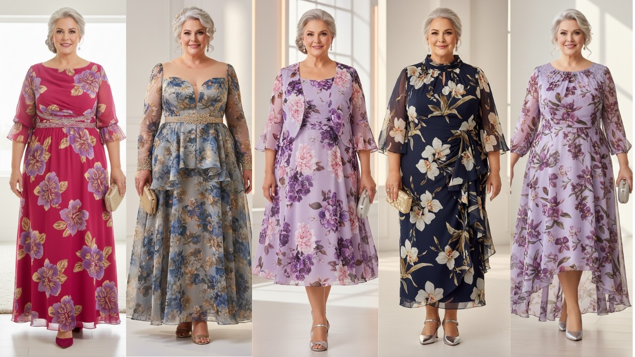 The Most Elegant Plus-Size Floral Chiffon Collection / AI Concept