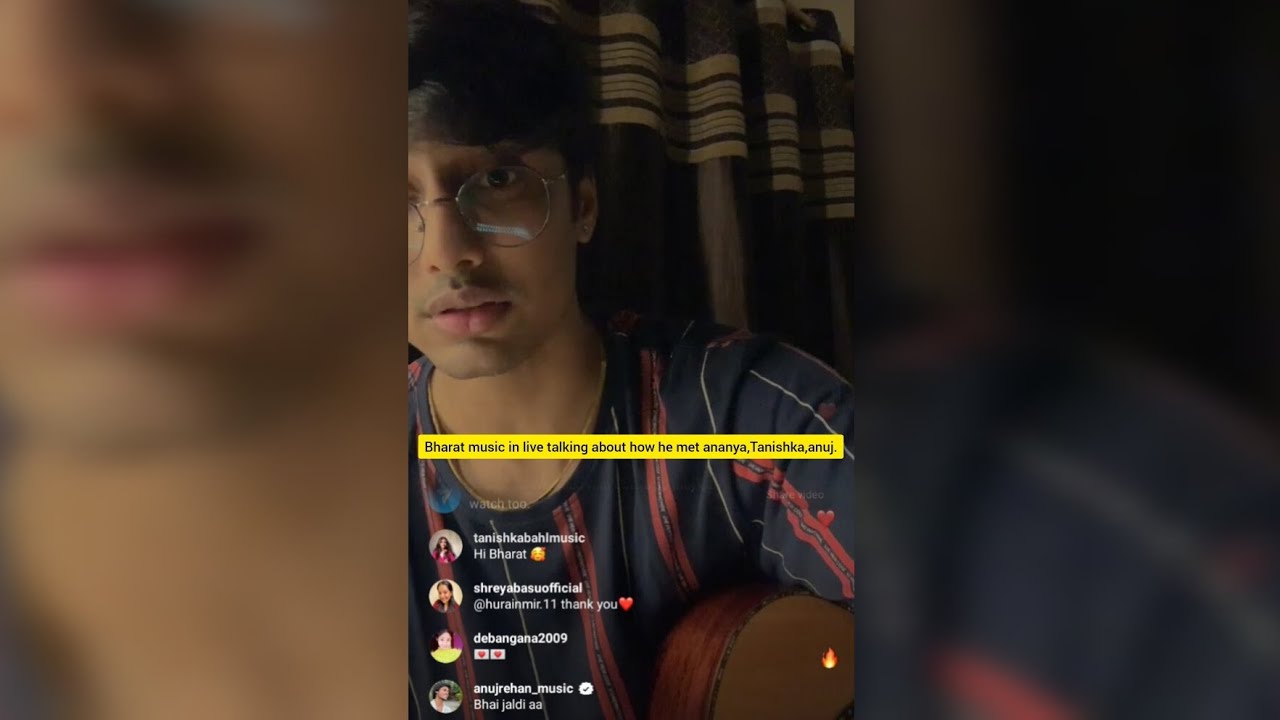 Bharat music Instagram live talking about how he met ananya, Tanishka, anuj.Their online meetings