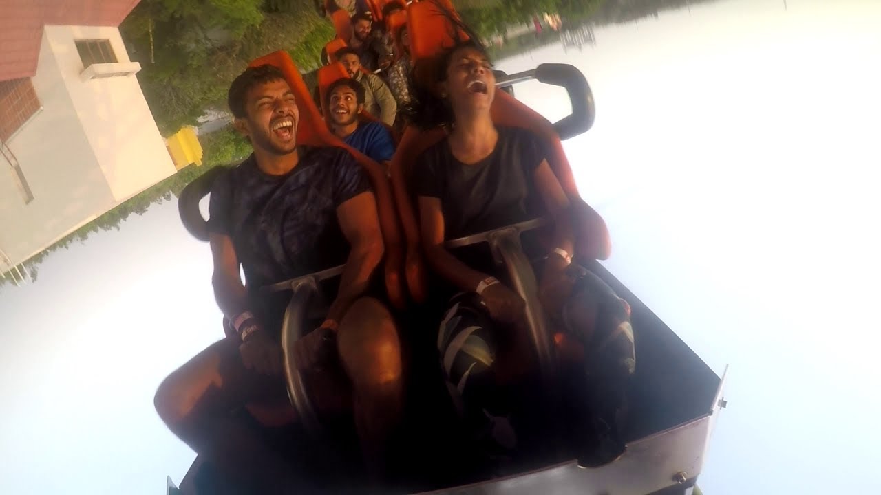 Wonderla roller coaster reaction, bangalore.