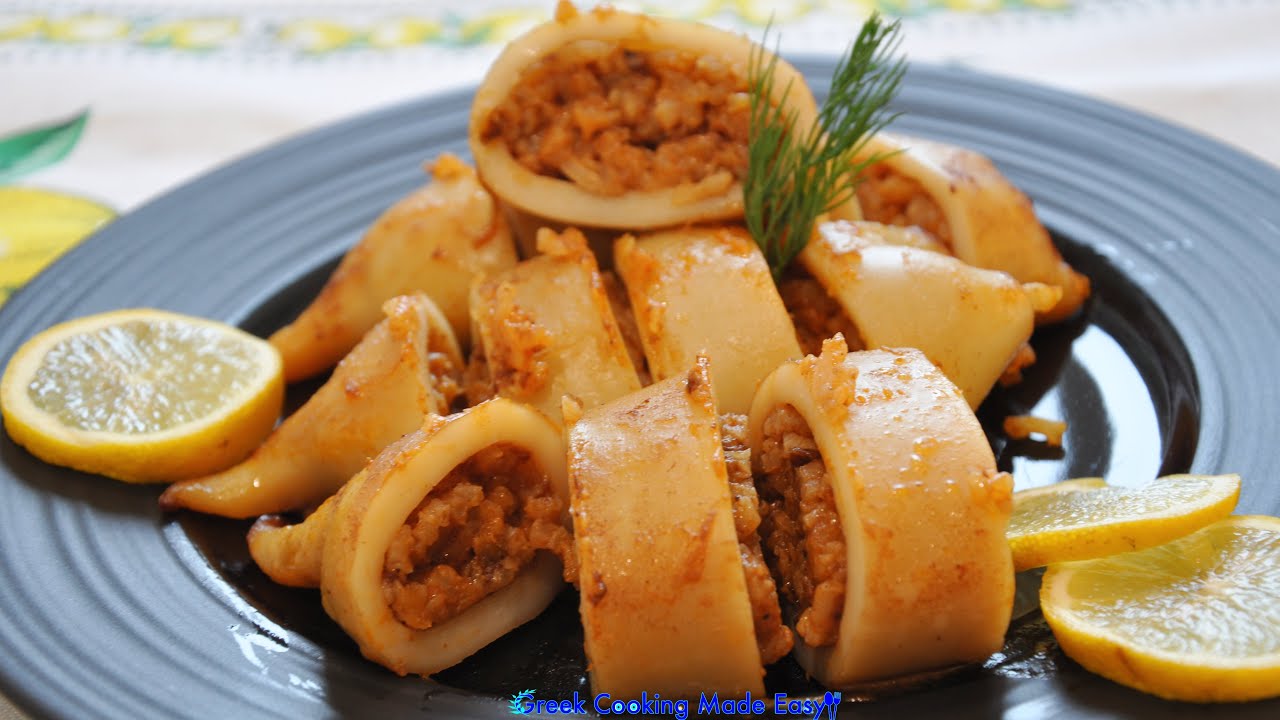 Stuffed Squid Calamari - Καλαμάρια Γεμιστά με Ρύζι Νηστίσιμα