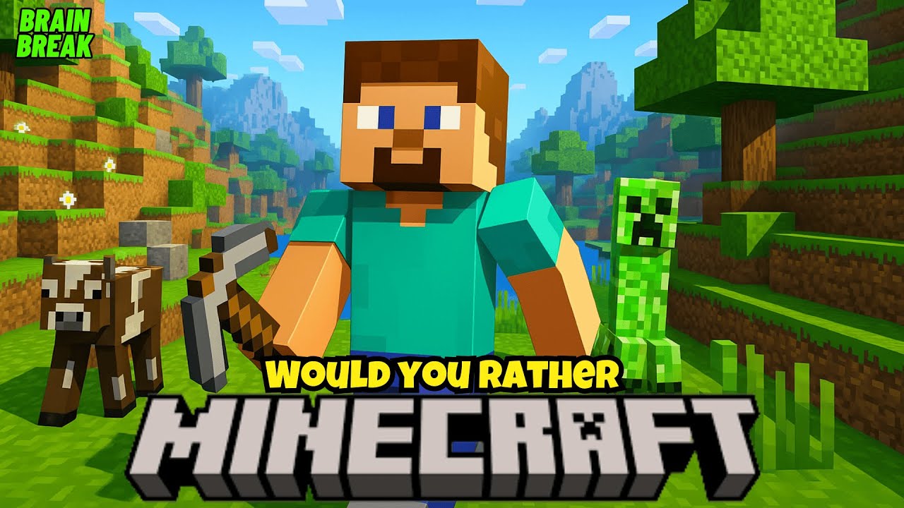MINECRAFT WOULD YOU RATHER? 💥 Kids Workout Game | Brain Break for Kids | PE, Home & School | Steve