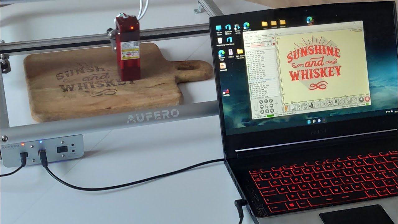 Aufero Laser 2 ⚡How to Start Engraving - LaserGRBL