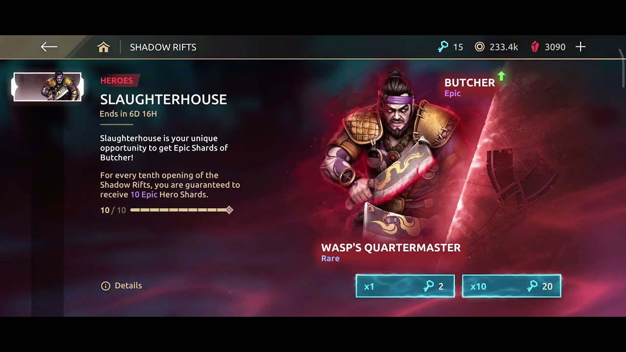 rift key opening for butcher | #shadowfightarena #sfa #arena #gameplay
