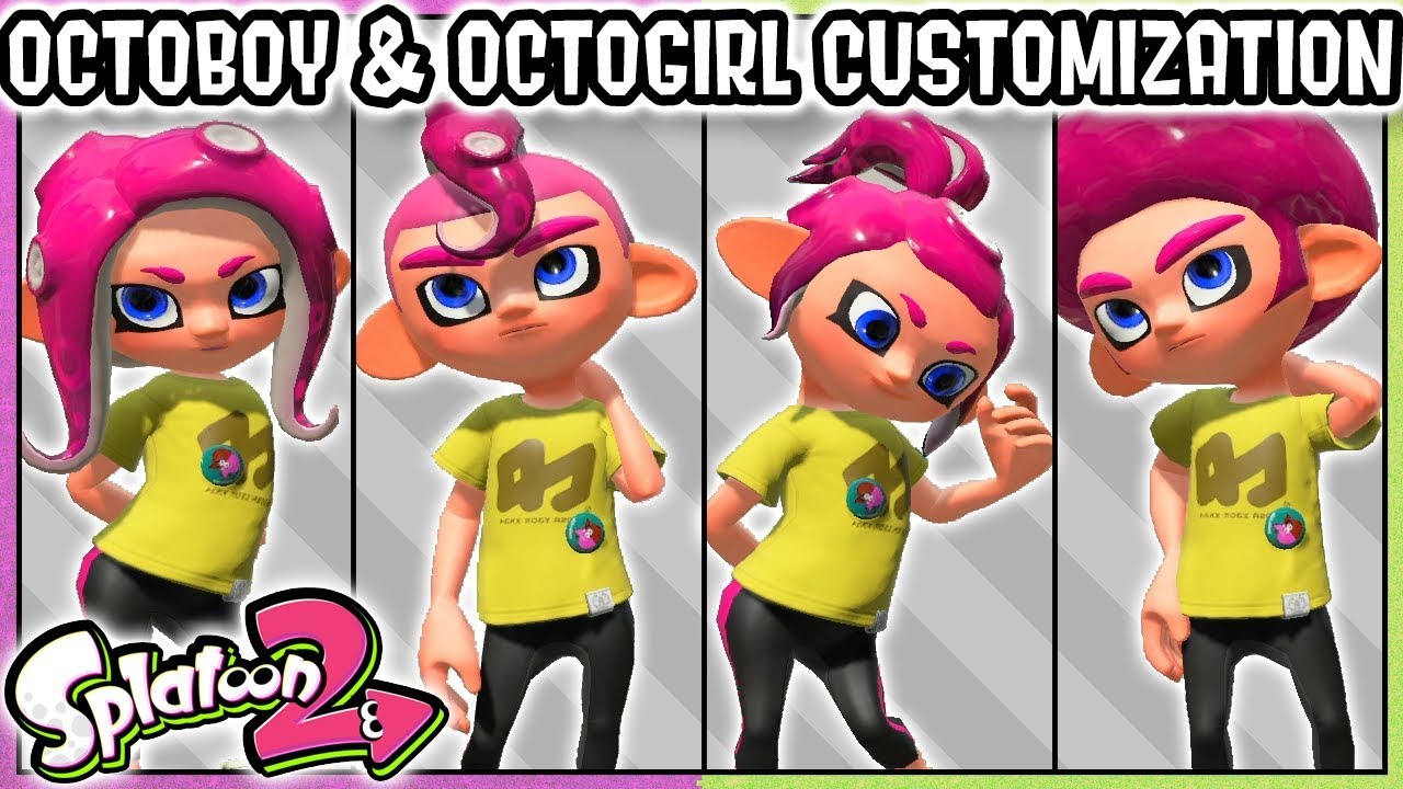 ALL OCTOLING GIRL/OCTOLING BOY CUSTOMIZATION OPTIONS! Splatoon 2 Nintendo Switch - DarkLightBros