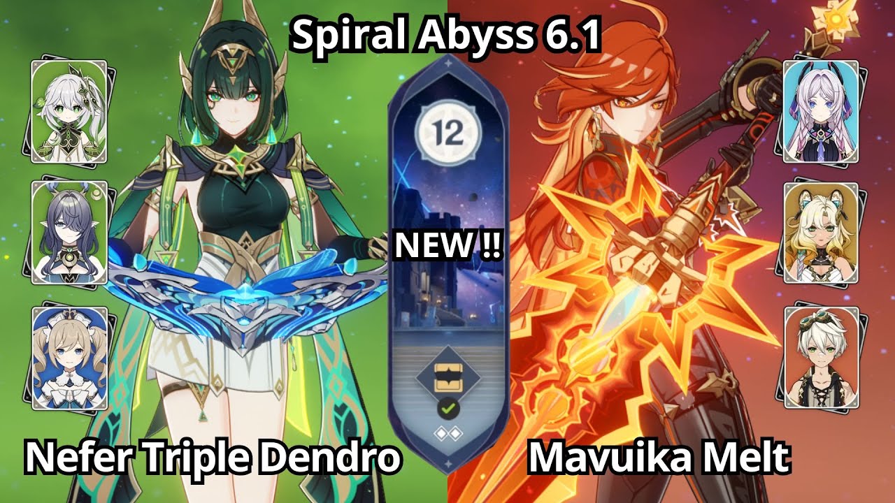 NEW !! C0 Nefer Triple Dendro & C0 Mavuika Melt - Spiral Abyss Floor 12 Genshin Impact 6.1