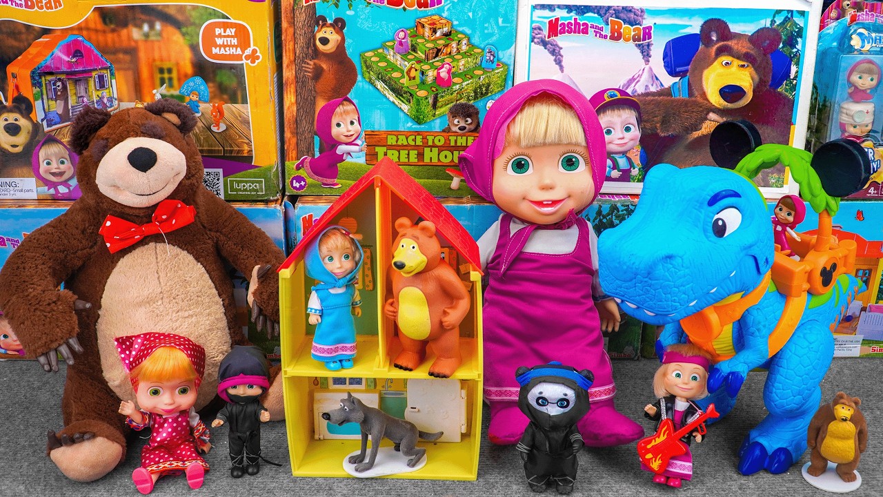 90 Minutes Satisfying with Unboxing Cute Masha and The Bear House & Dinosaur Toy Playset 🌴