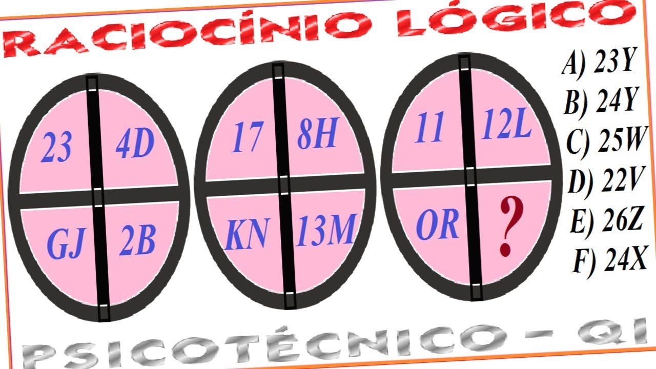 Raciocínio Lógico Letra Número Figura Teste psicotécnico QI Quociente e Inteligência Detran Concurso