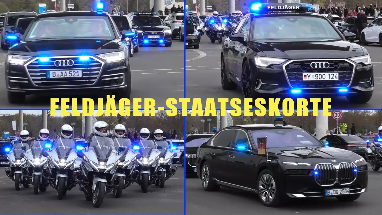 🚔🏍️ FELDJÄGER-ESKORTE | Kolonne mit Verteidigungsminister & Bundesratspräsidentin Berlin