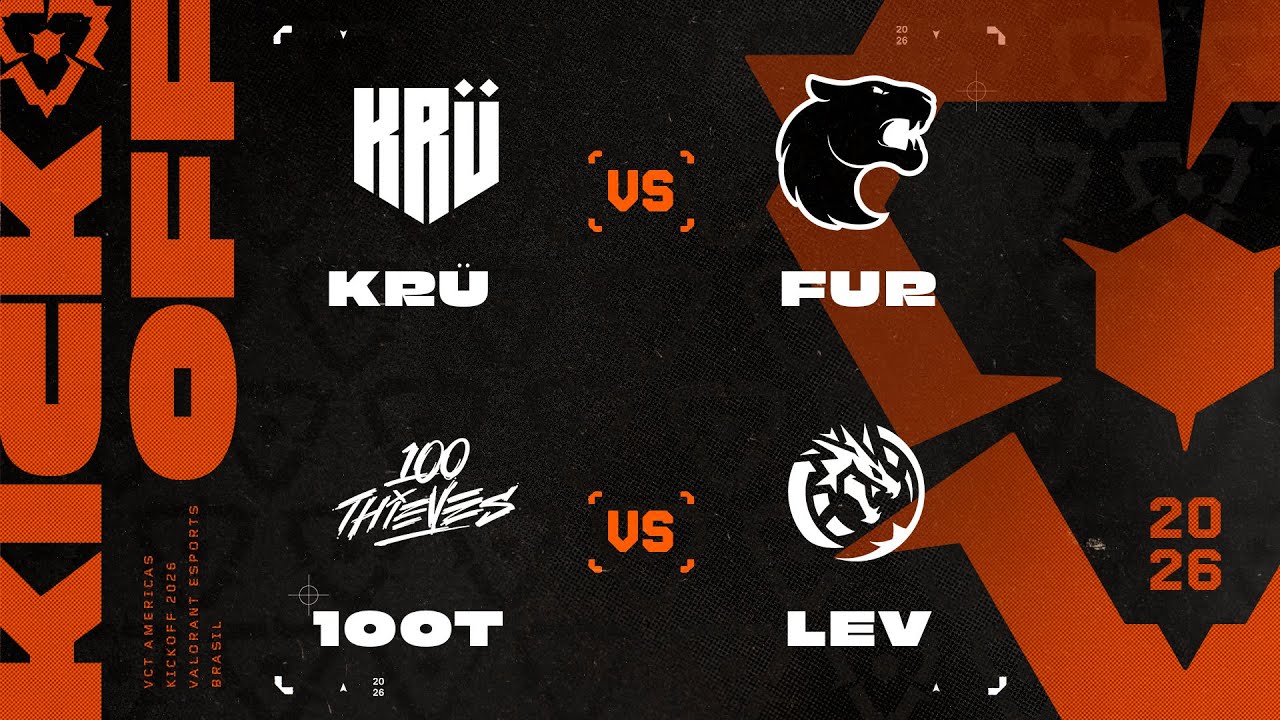 KRÜ x FURIA | 100T x LEV | VCT Americas Kickoff | Semana 1 - Dia 2