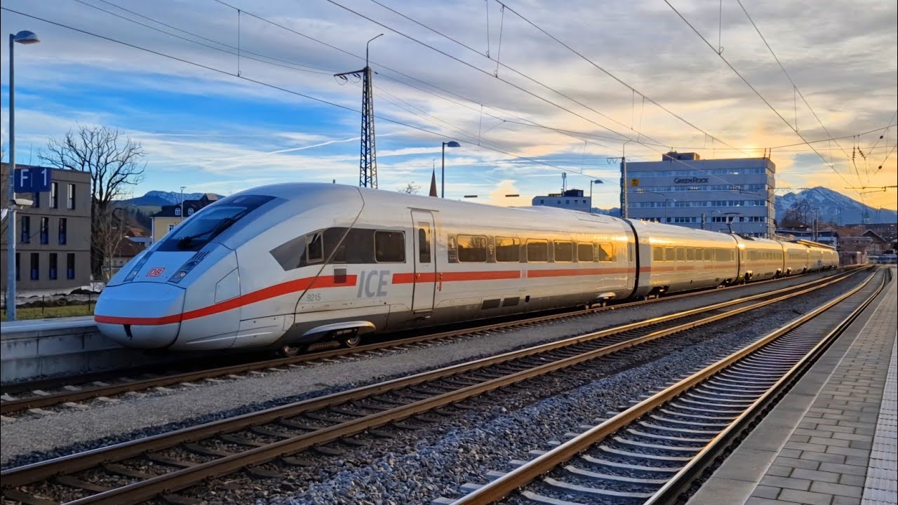 Bahnhof Traunstein mit ICE4, BR 628, Flirt3,...