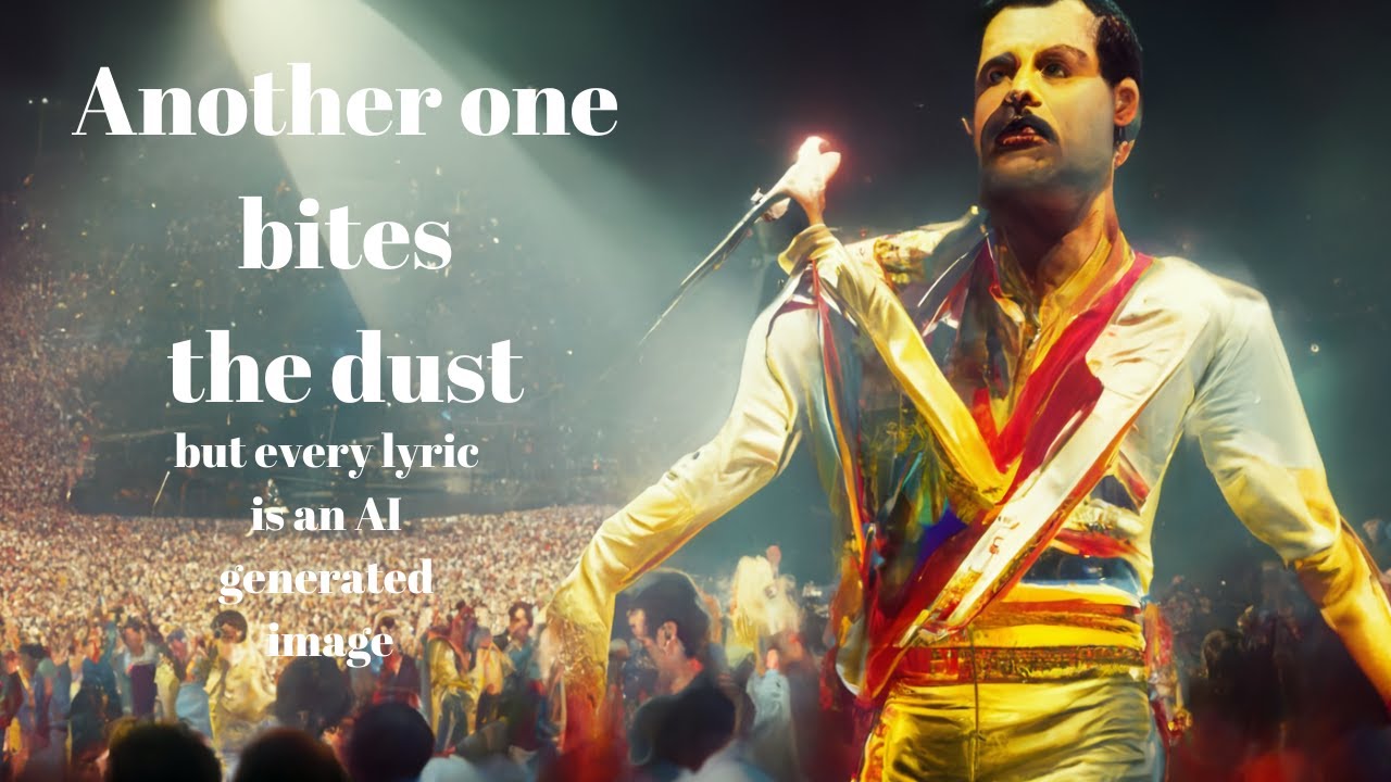 Queen - Another One Bites The Dust  but every lyric is an AI generated image