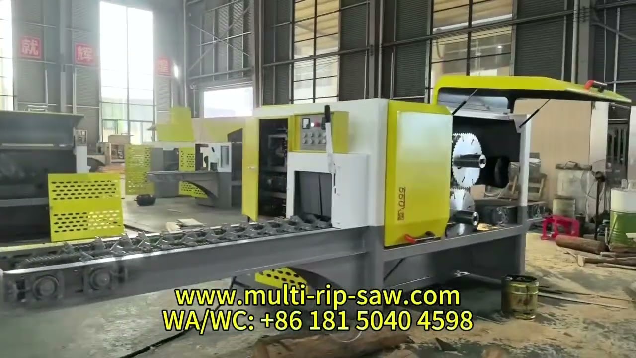 Multi Blade Saw Machine for 20-40cm Diameter Log Multi Rip Sawmill for Wood Processing Blockboards
