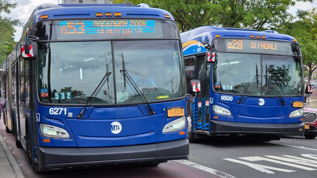 MTA Bus/NYCT: Bus Action at Queens Center Mall/Woodhaven Blvd (Last few days of Q21 service)