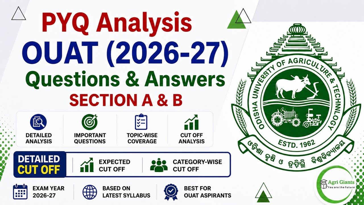 OUAT-2026 || Detailed Analysis || ODISHA UNIVERSITY OF AGRICULTURE & TECHNOLOGY || QUESTION & ANSWER