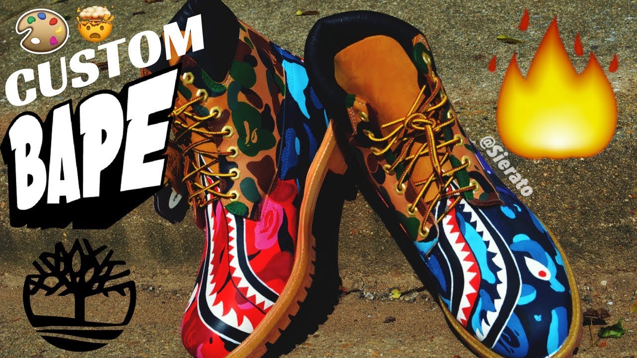 Multi-Camo Colored Bape Timberlands by Sierato 🔥