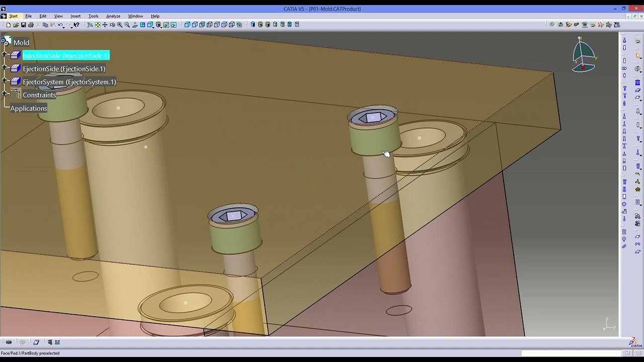 CATIA MOLD BASE PUNCH CAVITY