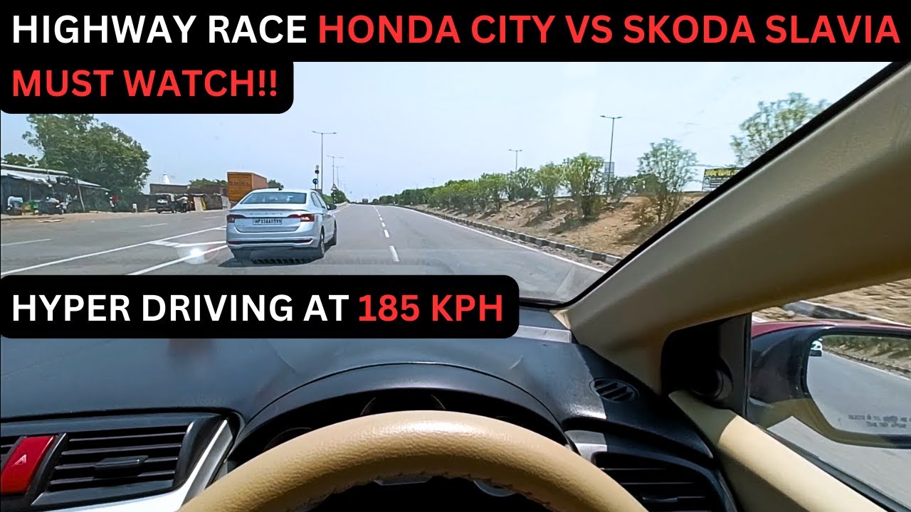 HIGHWAY RACE | HONDA CITY VS SKODA SLAVIA 1.0 | HYPER DRIVING #honda #city #car #race #shorts #short