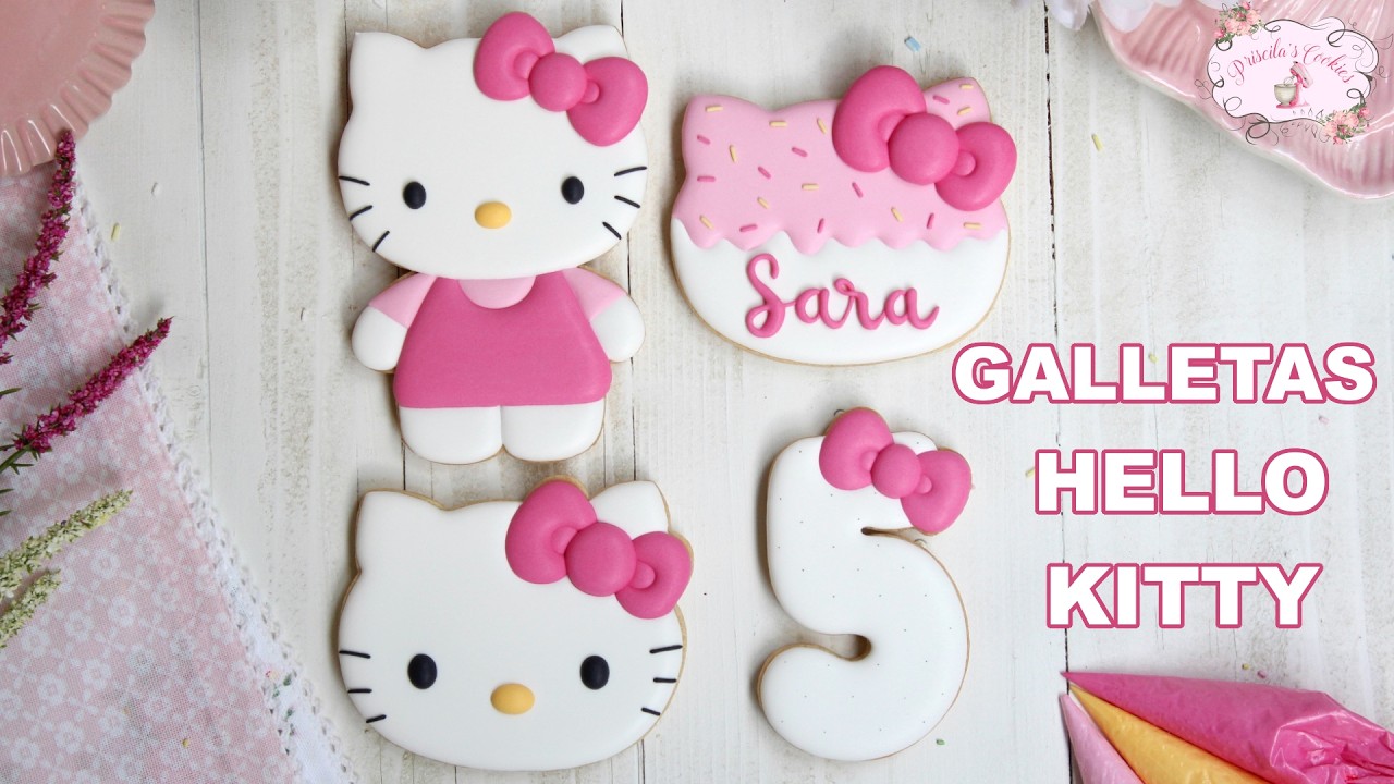 Galletas de Hello Kitty I TUTORIAL paso a paso I Hello Kitty Cookies - Priscila's Cookies