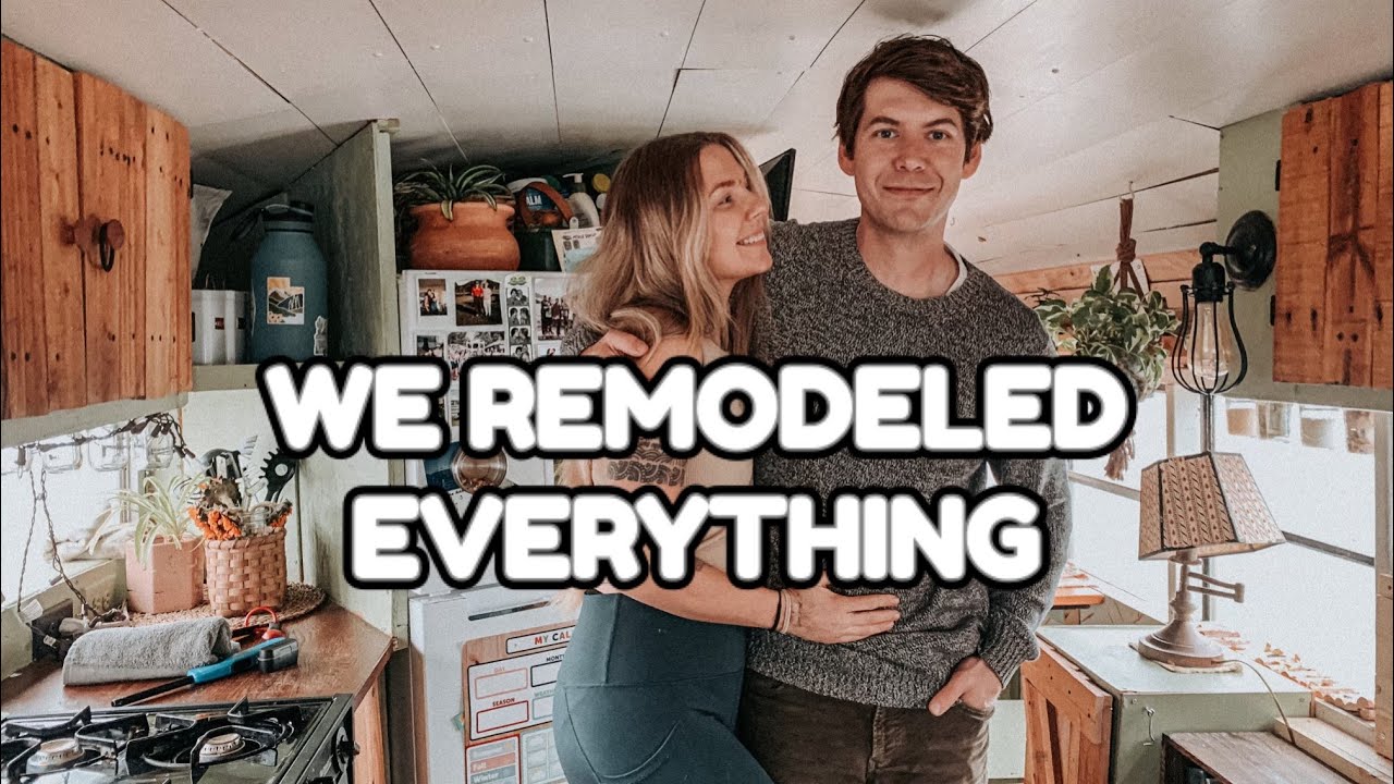 #187 - School Bus Conversion Tour - We remodeled EVERYTHING