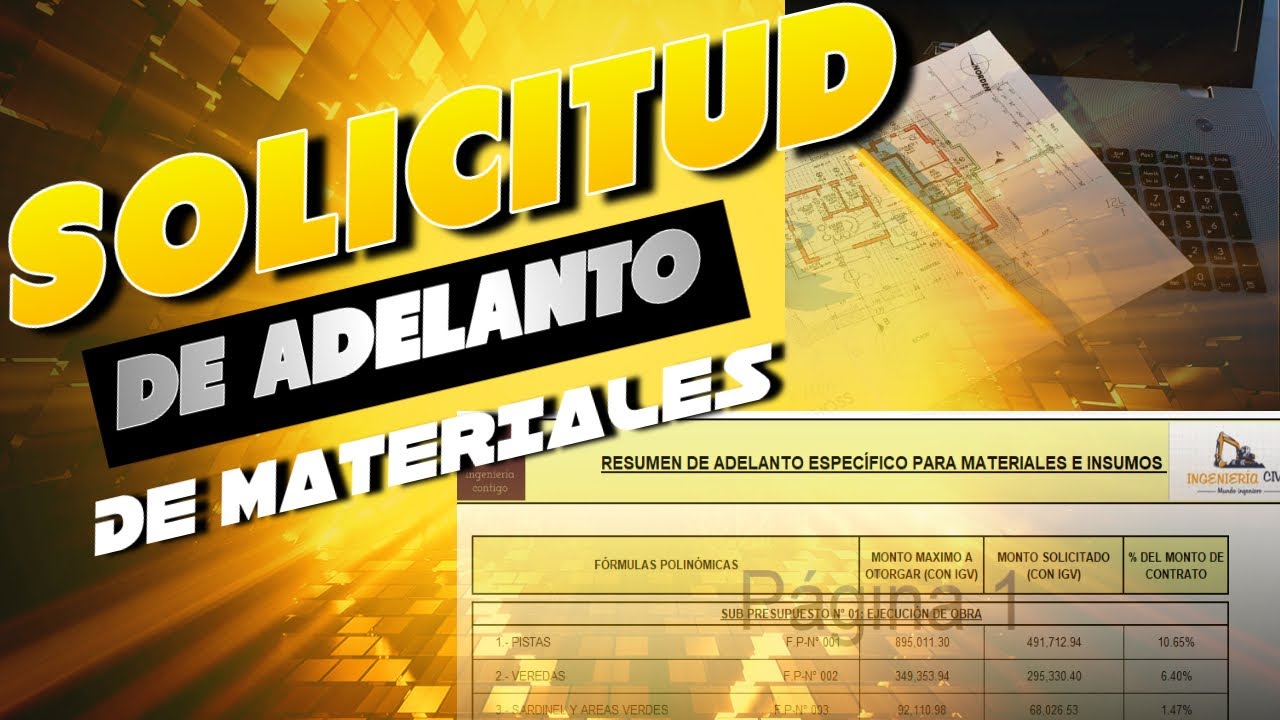 CALCULO DE SOLICITUD DE ADELANTO DE MATERIALES | @Ingenieria_Contigo_ic