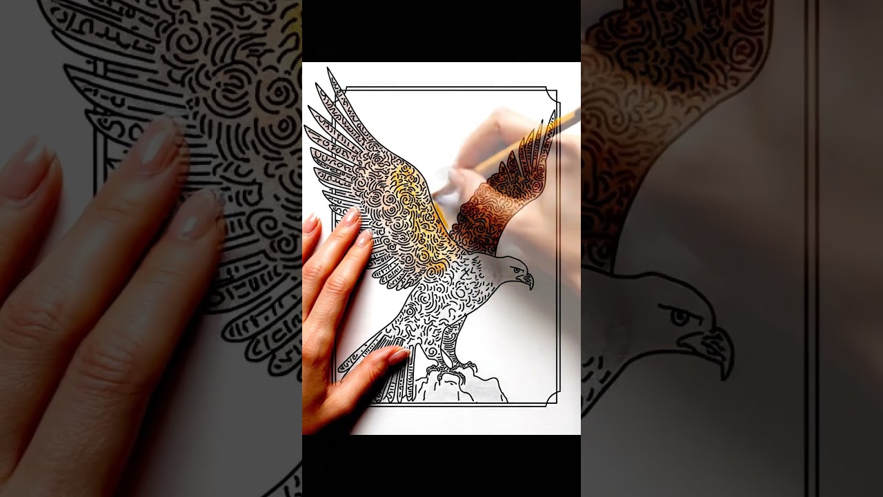 Bald Eagle Focus Art 🦅🎨 | Adult Coloring Book