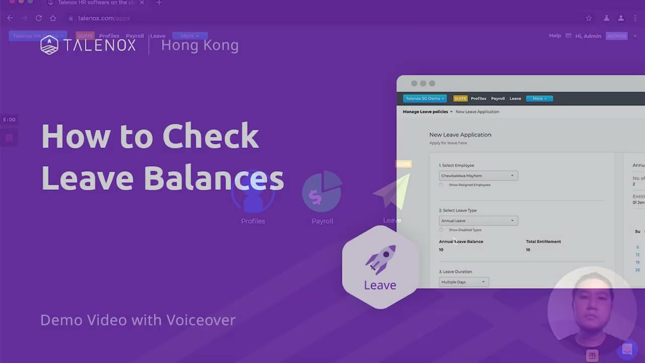 07 How to Check Leave Balances - Hong Kong Demo Video with Voiceover | Talenox