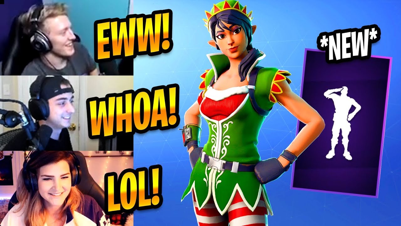 STREAMERS REACT TO NEW CRACKDOWN EMOTE & TINSELTOES ELF SKIN - Fortnite Best & Funny Moments #263