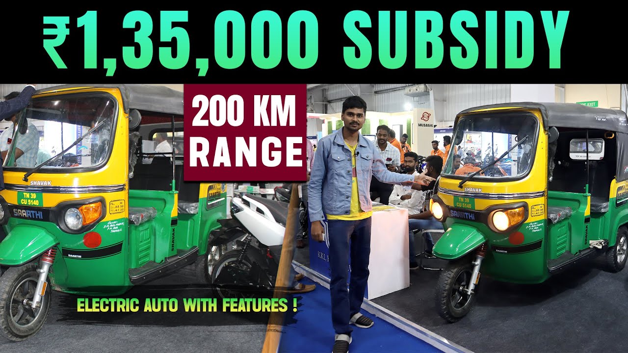 200 KM Range Electric Auto Rickshaw - Shavak - Made in India - EV Bro