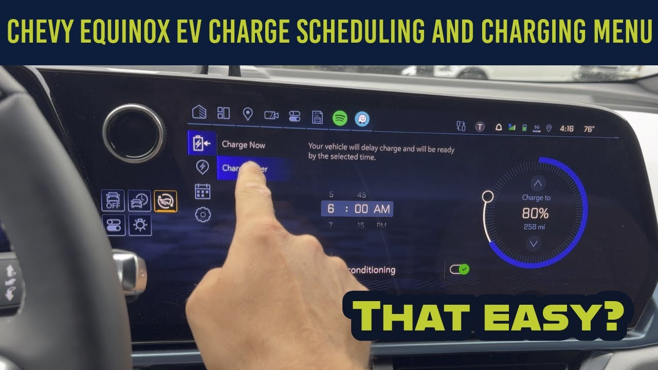 Equinox EV Charge Scheduling and Charging Menu Tutorial