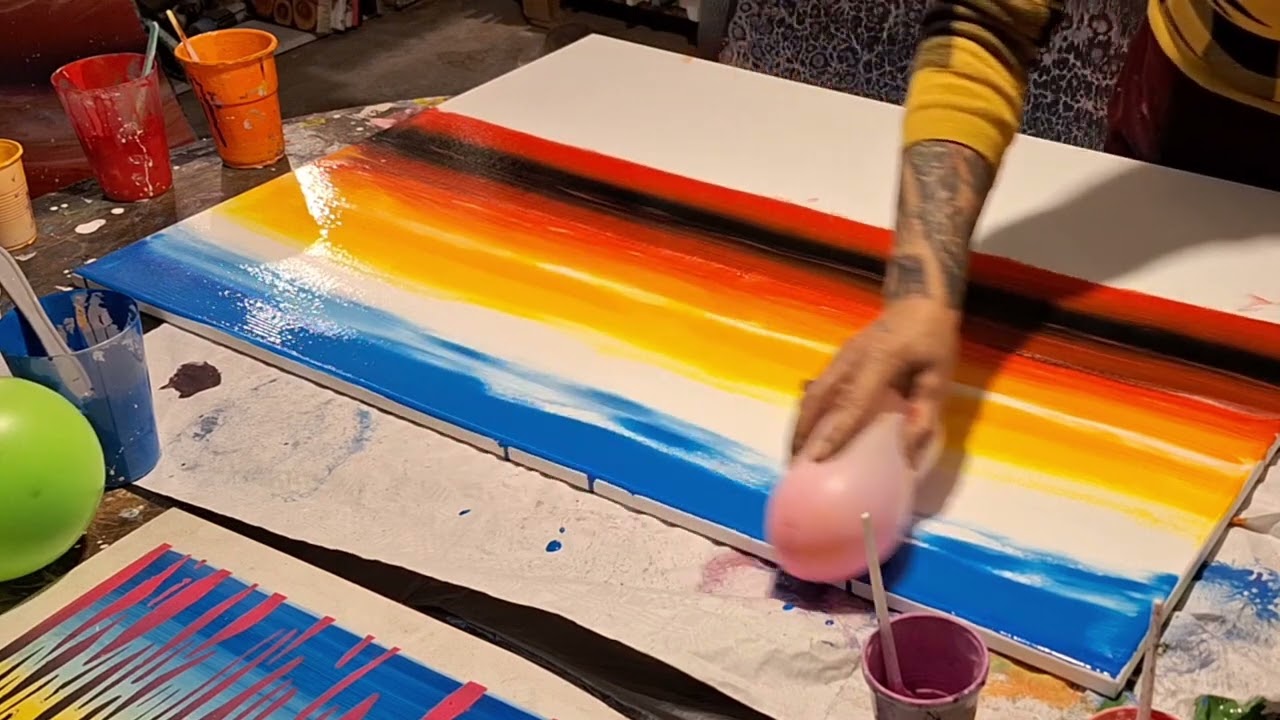 ARTE FLUIDO MÁGICO 🔥 🎨 PINTANDO CON UN GLOBO 🎈 VERLO PARA CREERLO 💌✨️