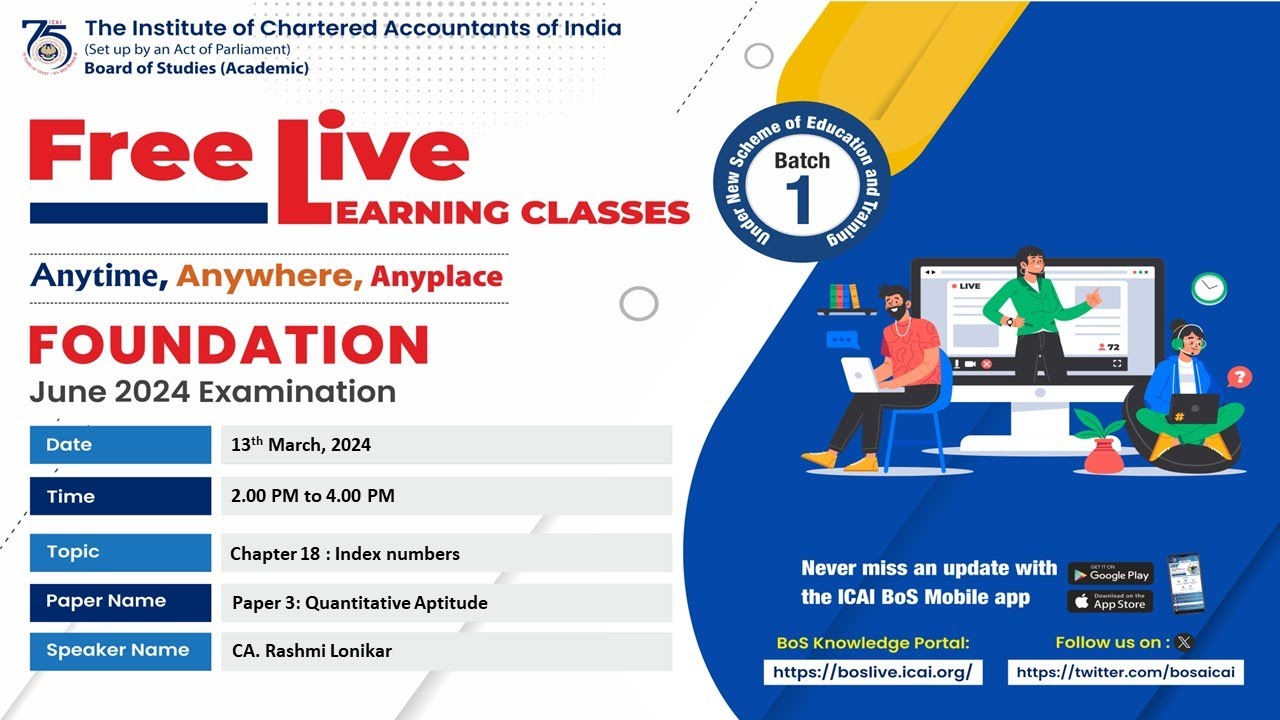 Foundation Paper 3: QA | Topic: Chapter 18 : Index numbers | Session 2 | 13 March, 2024